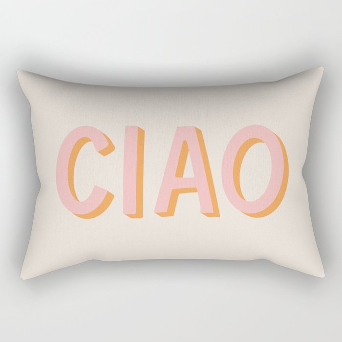 Ciao Hand Lettering Rectangular Pillow Gallery Image 1
