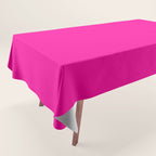Girly modern neon pink solid color Tablecloth Gallery Image 1
