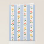 Sweet Floral Stripes - vintage blue Stationery Card Gallery Image 2