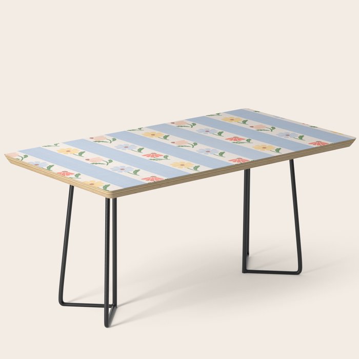 Sweet Floral Stripes - vintage blue Coffee Table Gallery Image 1