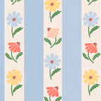 Sweet Floral Stripes - vintage blue Coffee Mug Gallery Image 2