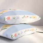 Sweet Floral Stripes - vintage blue Pillow Sham Gallery Image 3