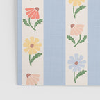 Sweet Floral Stripes - vintage blue Poster Gallery Image 3