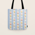 Sweet Floral Stripes - vintage blue Tote Bag Gallery Image 1