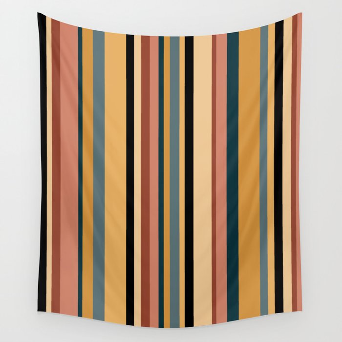 Classic Stripes X - Vintage Neutral Wall Tapestry Gallery Image 4