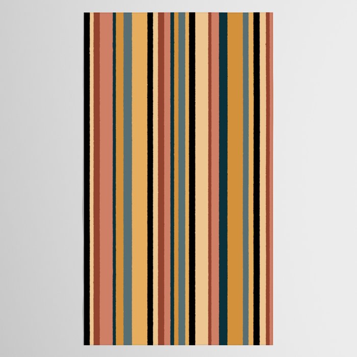 Classic Stripes X - Vintage Neutral Tablecloth Gallery Image 2