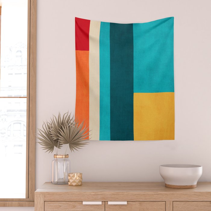 Modern Geometric Minimalist Artwork Wall Tapestry Gallery Image 2