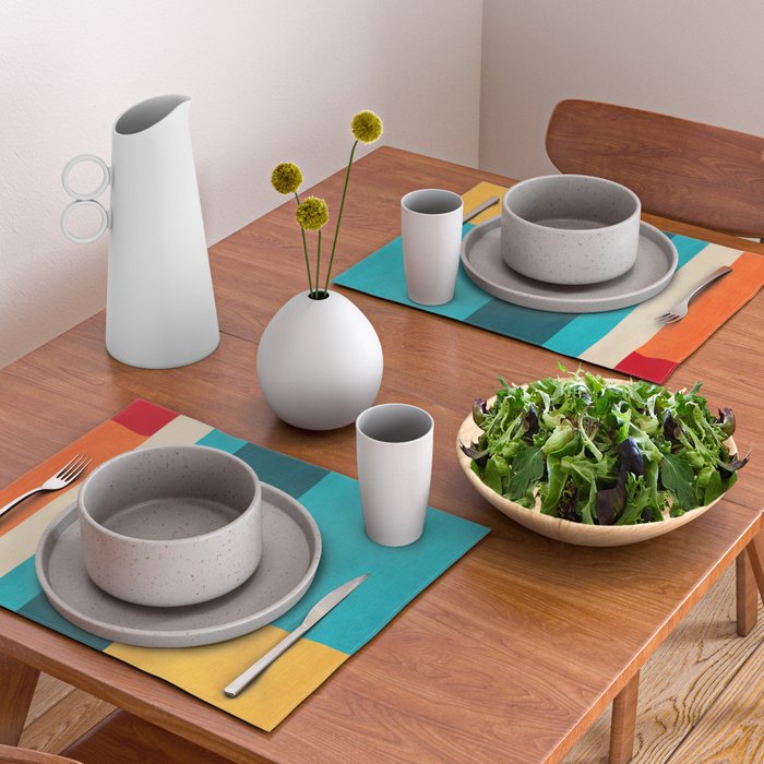 Modern Geometric Minimalist Artwork Placemat Gallery Image 2