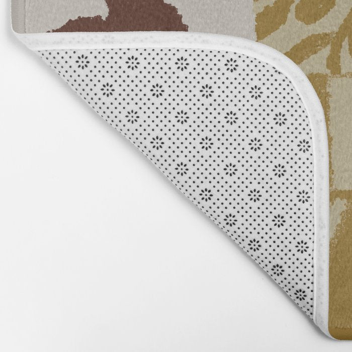 red flowers in a striped vase Bath Mat Gallery Image 2