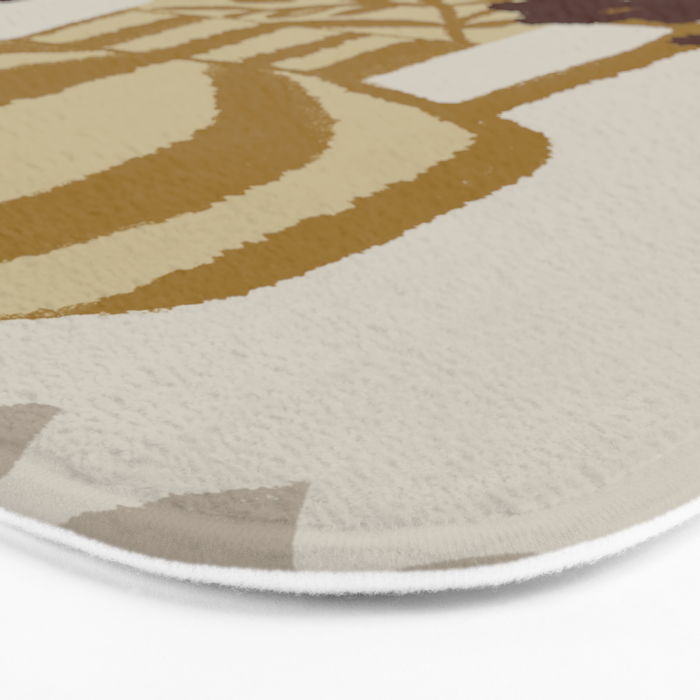 red flowers in a striped vase Bath Mat Gallery Image 3