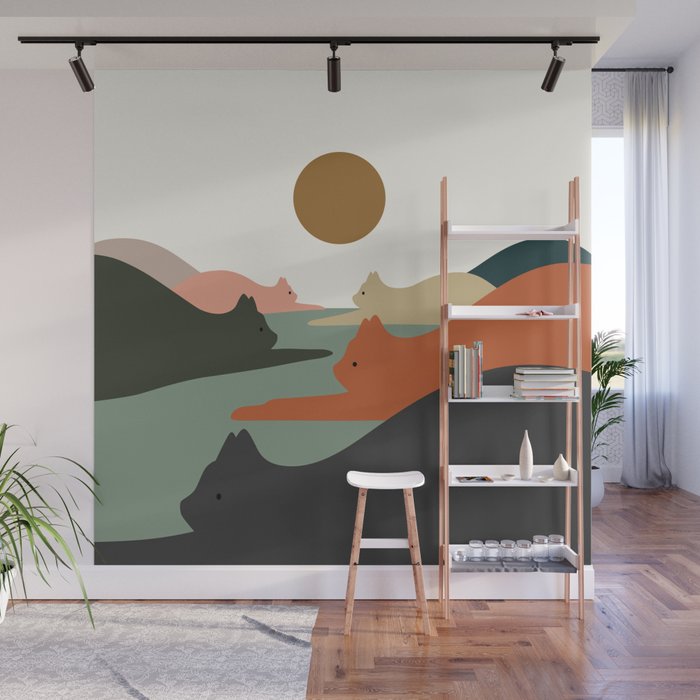 Cat Landscape 93 Wall Mural Gallery Image 1