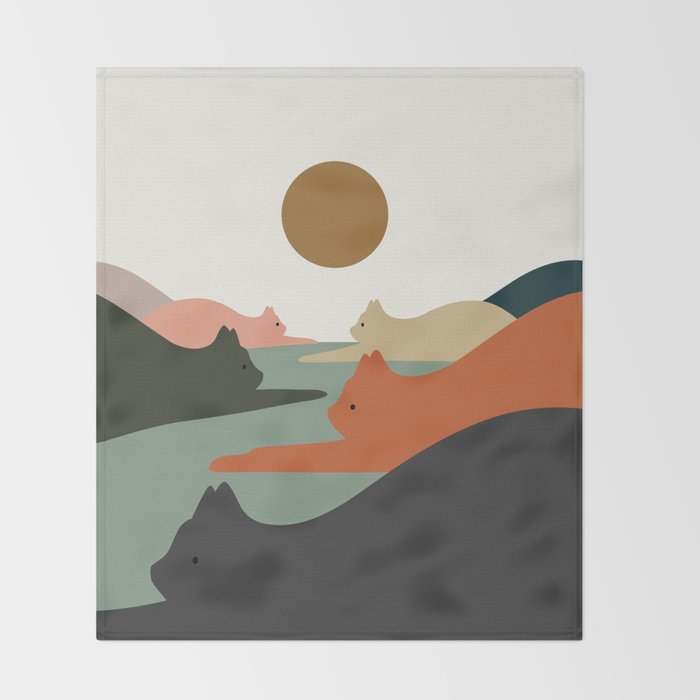 Cat Landscape 93 Throw Blanket Gallery Image 2