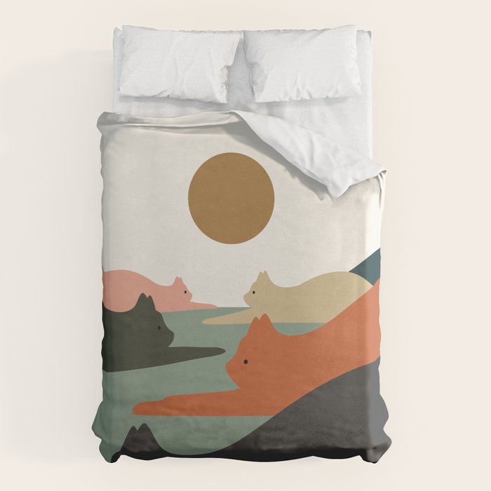 Cat Landscape 93 Duvet Cover Gallery Image 1