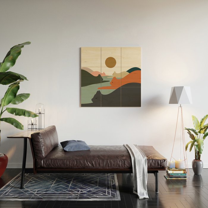 Cat Landscape 93 Wood Wall Art Gallery Image 2