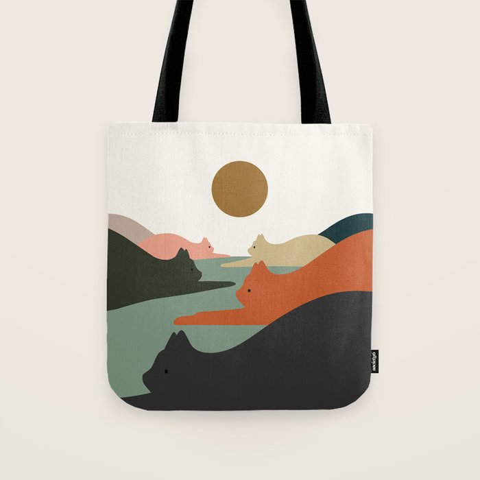 Cat Landscape 93 Tote Bag Gallery Image 1