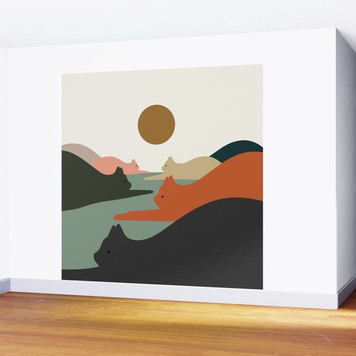 Cat Landscape 93 Wall Mural Gallery Image 2
