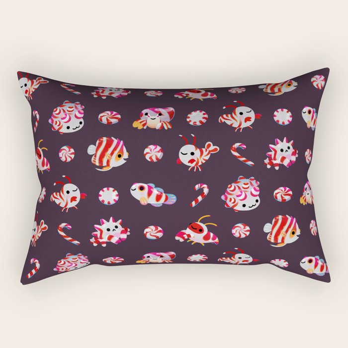 Sea Peppermint Candies Rectangular Pillow Gallery Image 1