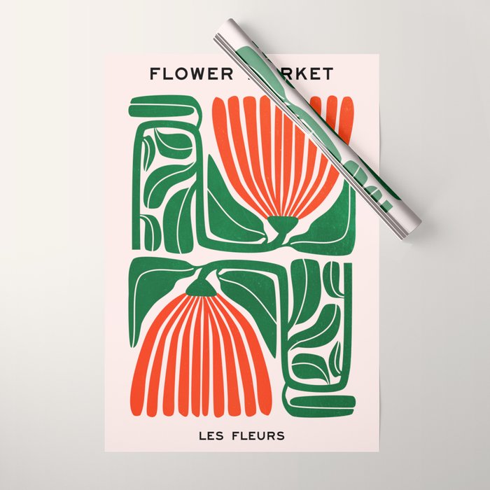 Pippin & Ferns: Les Fleurs | Flower Market 01 Wrapping Paper Gallery Image 1
