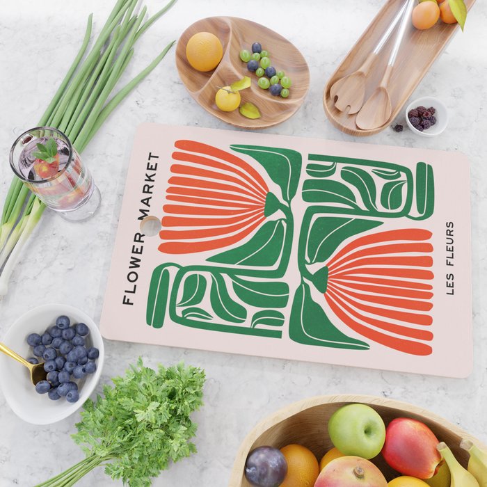 Pippin & Ferns: Les Fleurs | Flower Market 01 Cutting Board Gallery Image 2