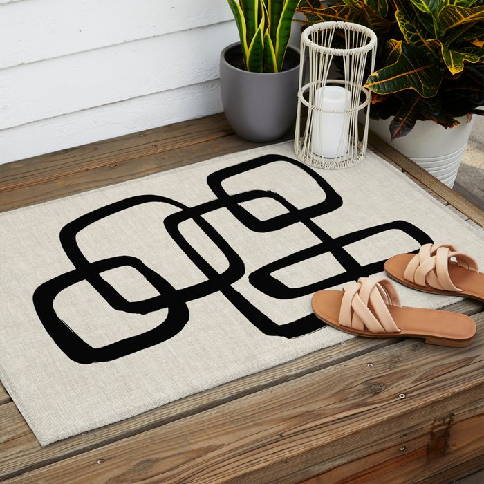 Retro Ink Outdoor Rug Gallery Image 2
