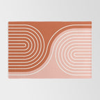 Geometric Lines in Terracotta Rose Gold 19 (Rainbow and Lines Abstraction) Rug Gallery Image 2