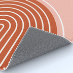 Geometric Lines in Terracotta Rose Gold 19 (Rainbow and Lines Abstraction) Rug Gallery Image 4