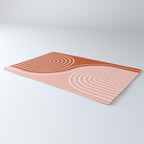 Geometric Lines in Terracotta Rose Gold 19 (Rainbow and Lines Abstraction) Rug Gallery Image 3