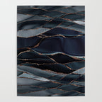 Midnight Marble Deep Ocean Waves Poster Gallery Image 4