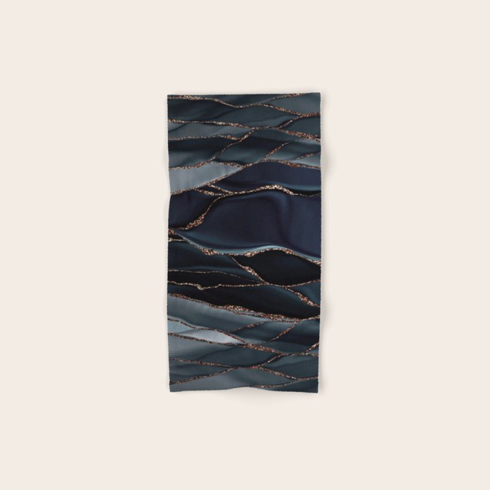 Midnight Marble Deep Ocean Waves Bath Towel Gallery Image 1