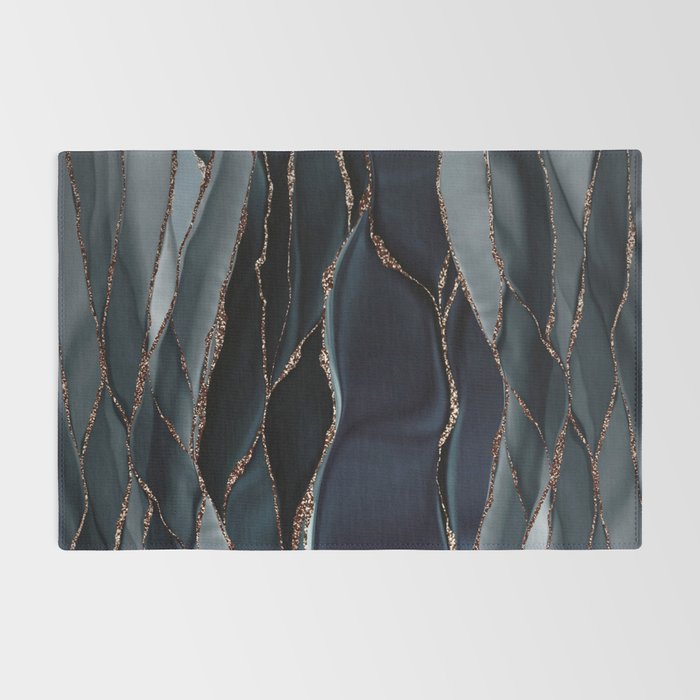 Midnight Marble Deep Ocean Waves Rug Gallery Image 2