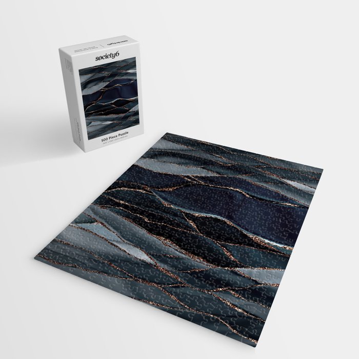 Midnight Marble Deep Ocean Waves Jigsaw Puzzle Gallery Image 2