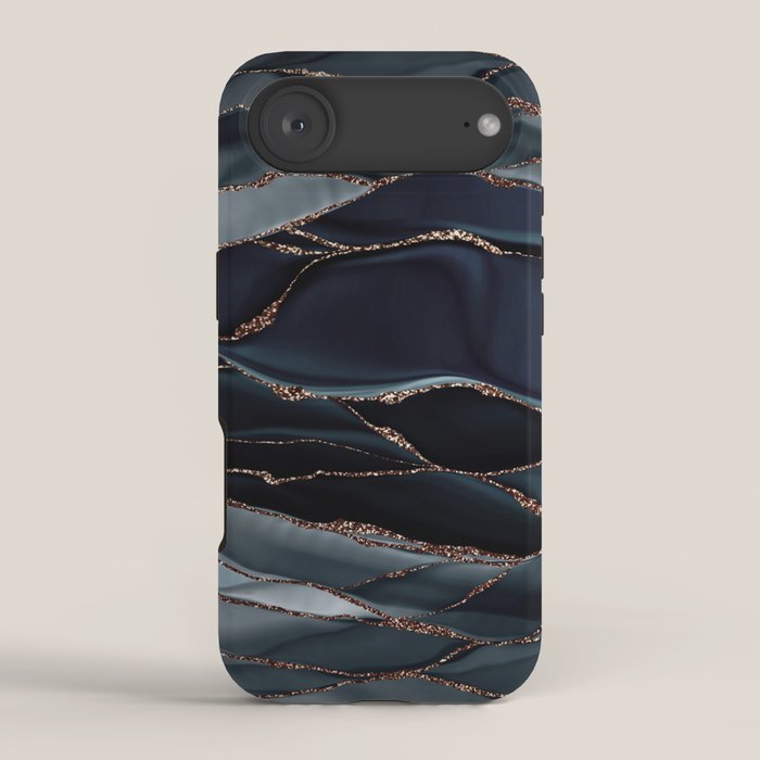 Midnight Marble Deep Ocean Waves iPhone Case Gallery Image 2