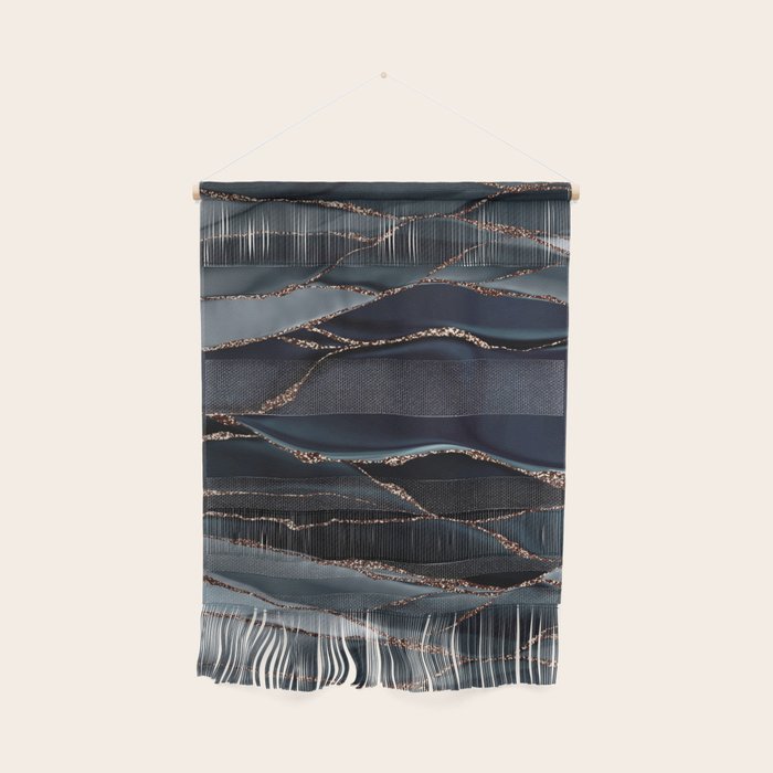 Midnight Marble Deep Ocean Waves Wall Hanging Gallery Image 1