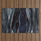 Midnight Marble Deep Ocean Waves Outdoor Rug Gallery Image 1