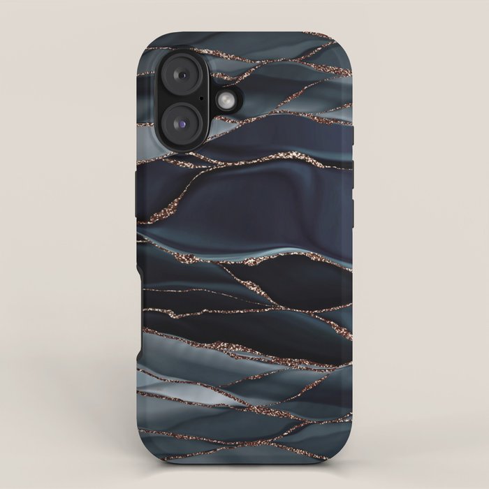 Midnight Marble Deep Ocean Waves iPhone Case Gallery Image 1