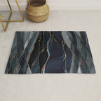 Midnight Marble Deep Ocean Waves Rug Gallery Image 1