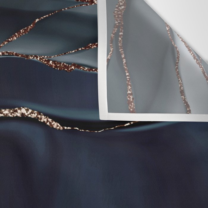 Midnight Marble Deep Ocean Waves Wall Tapestry Gallery Image 3