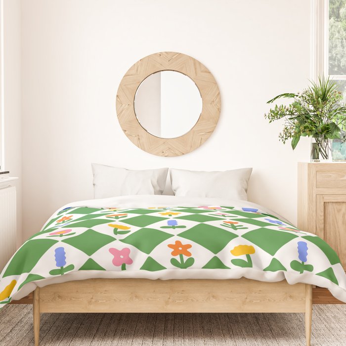 Colorful geometric flower art pattern Duvet Cover Gallery Image 3