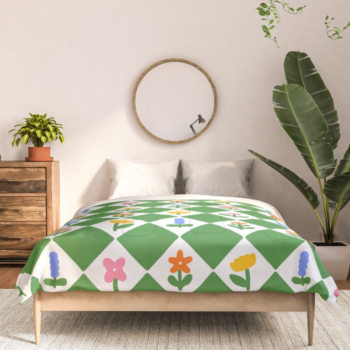 Colorful geometric flower art pattern Comforter Gallery Image 3