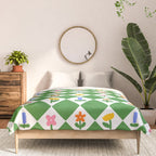 Colorful geometric flower art pattern Comforter Gallery Image 3