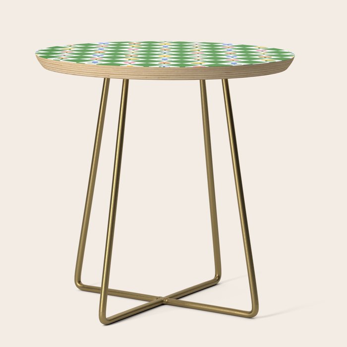 Colorful geometric flower art pattern Side Table Gallery Image 1