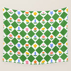 Colorful geometric flower art pattern Wall Tapestry Gallery Image 4