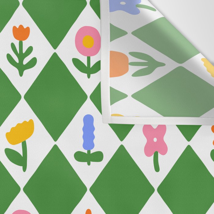 Colorful geometric flower art pattern Wall Tapestry Gallery Image 3