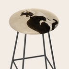 Minhwa: cat & butterfly (Korean traditional/folk art) Stool Gallery Image 2