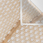 Boho crochet beach umbrella close-up, neutral minimalist summer photo Wall Tapestry Gallery Image 3