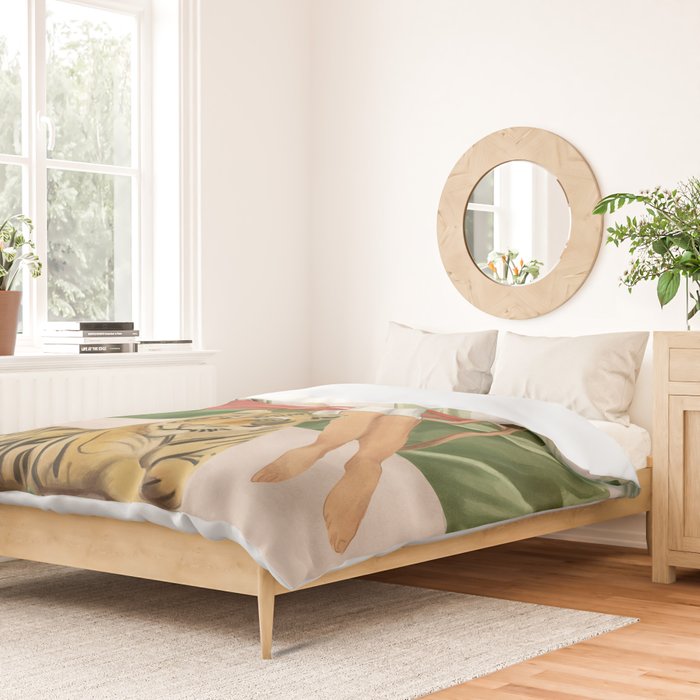 The Lady and the Tiger II Duvet Cover Gallery Image 2