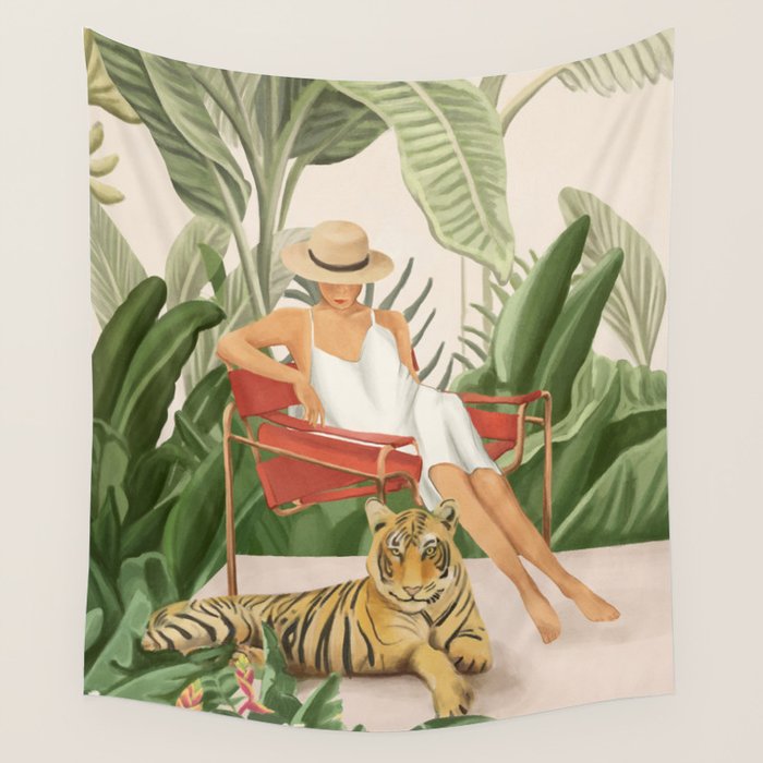 The Lady and the Tiger II Wall Tapestry Gallery Image 4