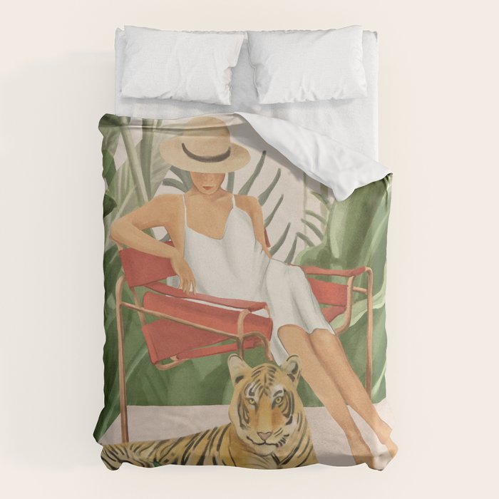 The Lady and the Tiger II Duvet Cover Gallery Image 6