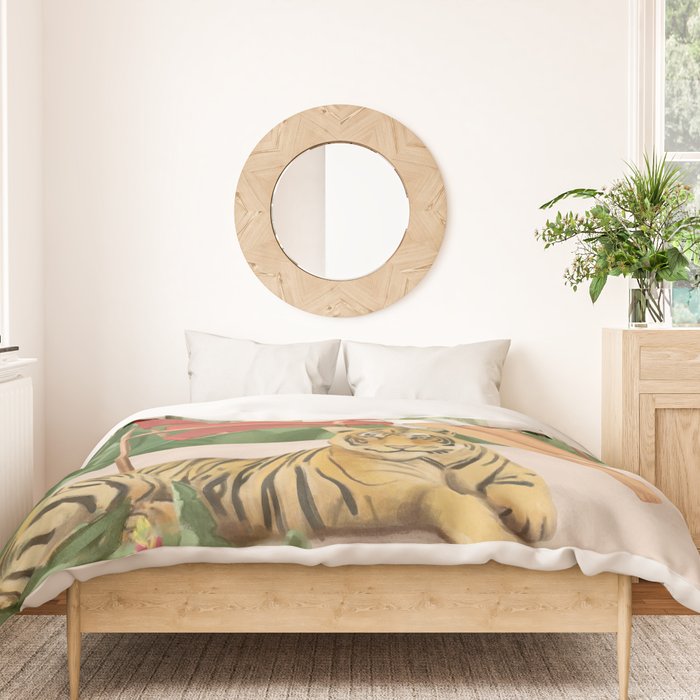 The Lady and the Tiger II Duvet Cover Gallery Image 3