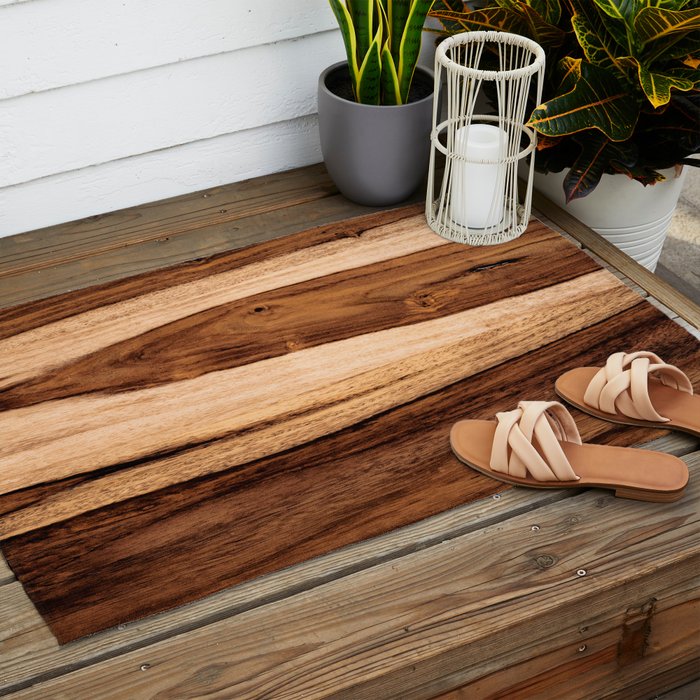 Sheesham Wood Grain Texture, Close Up Outdoor Rug Gallery Image 2